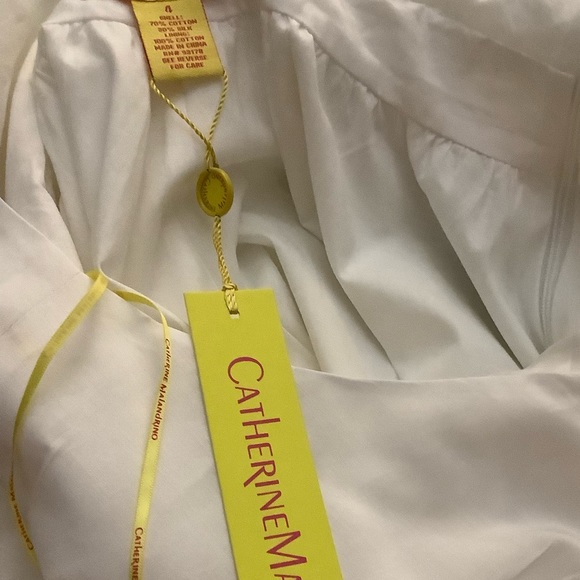 Catherine Malandrino Bleach White Annabeth Crisscross Silk Dress size 4 - Picture 12 of 15